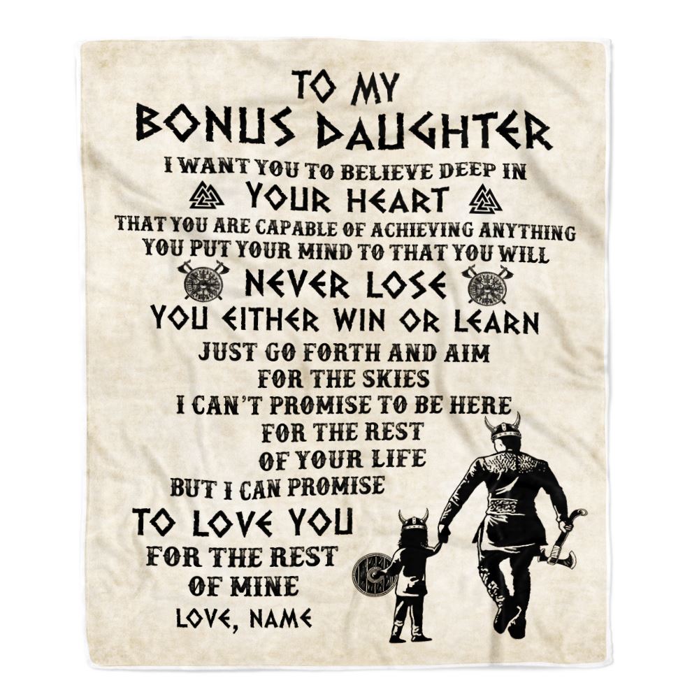 Personalized To My Bonus Daughter Blanket From Stepdad You Will...