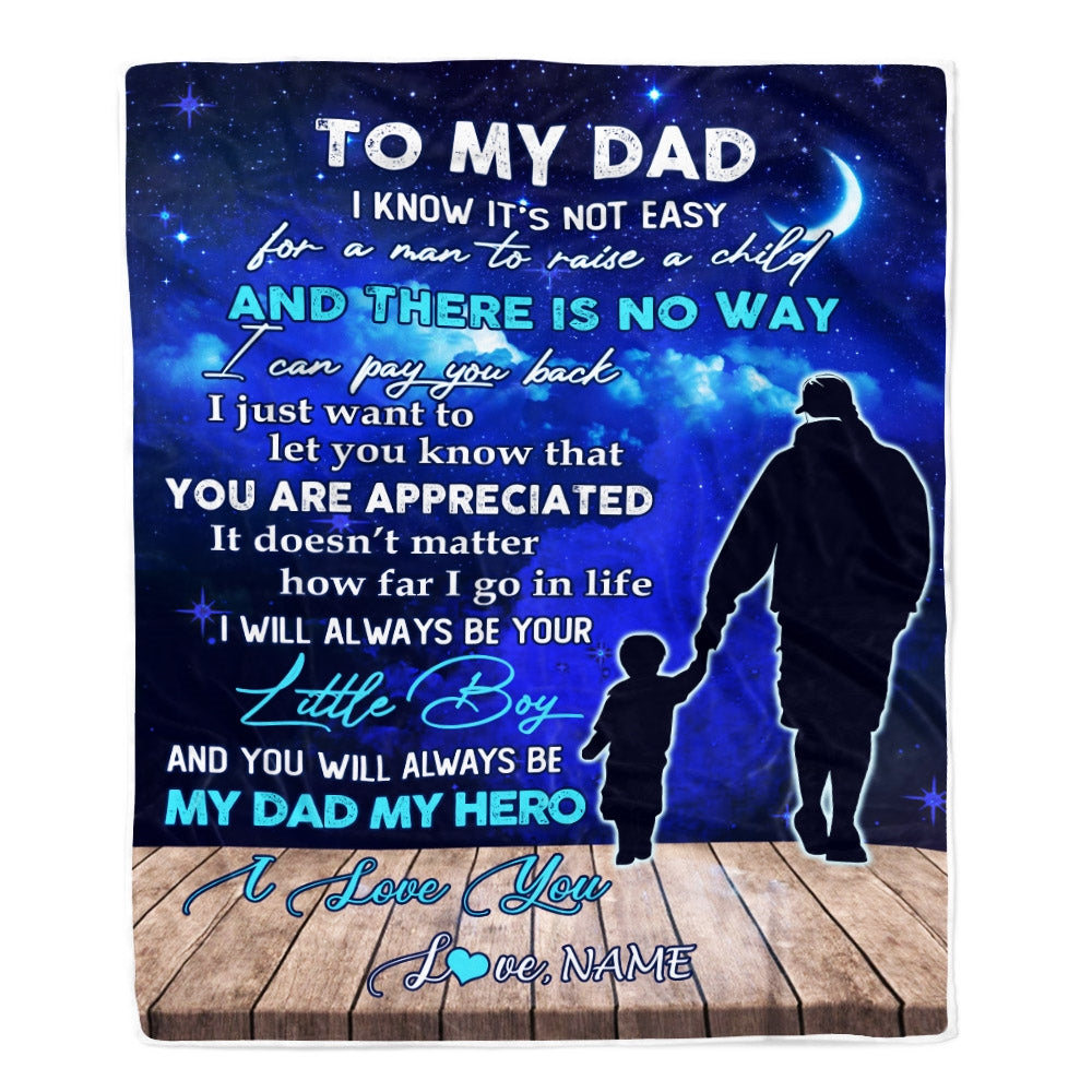 Personalized To My Dad Blanket From Son Grateful I Love You Dad Birthday Thanksgiving Fathers Day Christmas Customized Fleece Throw Blanket