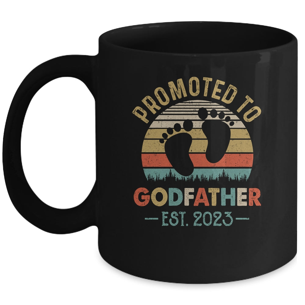 Promoted To Godfather Est 2023 Fathers Day Vintage Mug