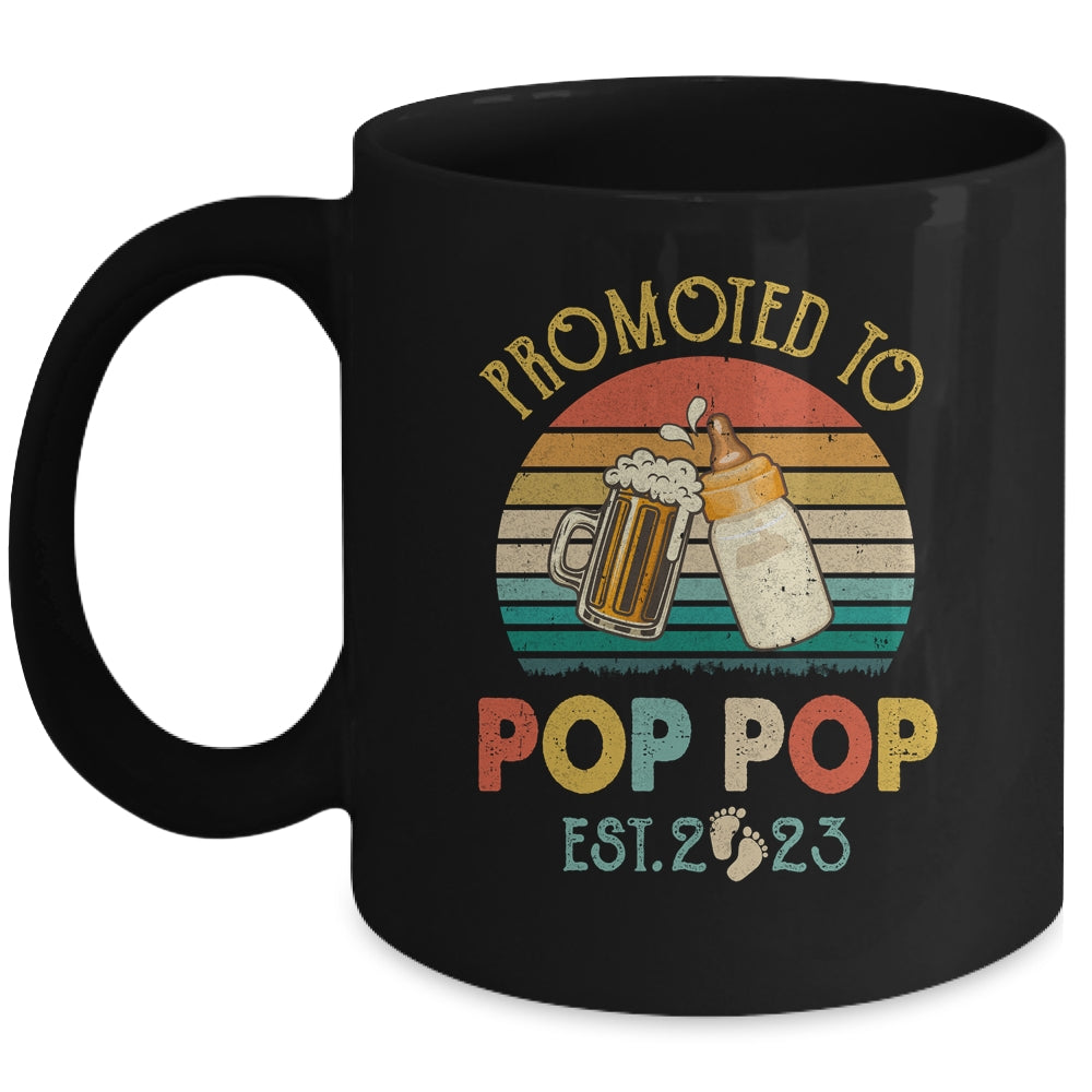 Promoted To Pop Pop Est 2023 Vintage New Fathers Mug